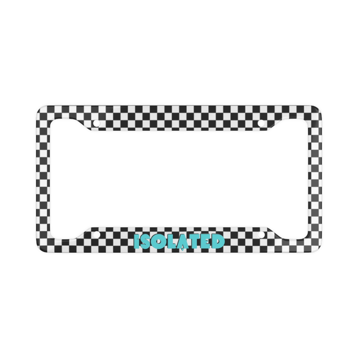 Isolated Checkerboard License Plate Frame